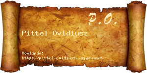 Pittel Ovidiusz névjegykártya